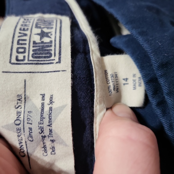 WOMENS NAVY CONVERSE SHORTS SIZE 14 - Picture 2 of 4